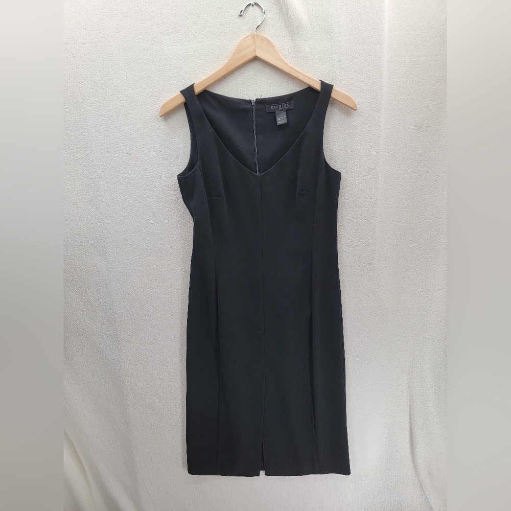 EXPRESS black Slit front & Back V-neck Sleeveless Dress Size- 3/4
